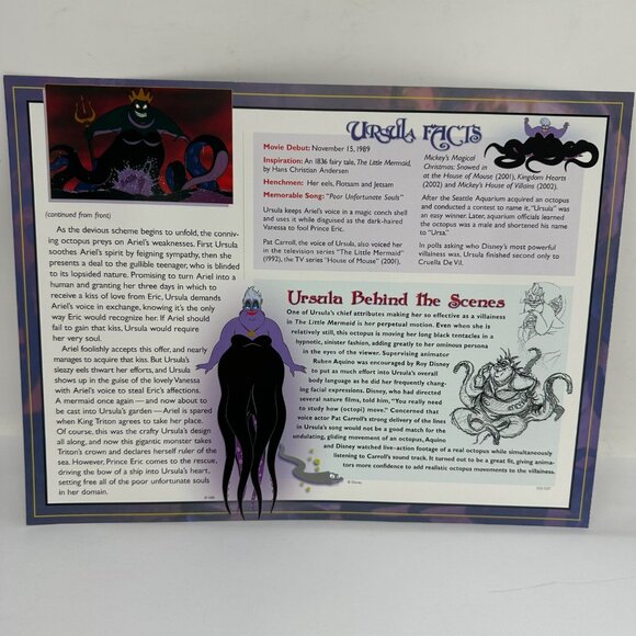 Willabee & Ward Disney Villain Ursula 1989 Collectible Patch & Card - Picture 4 of 4